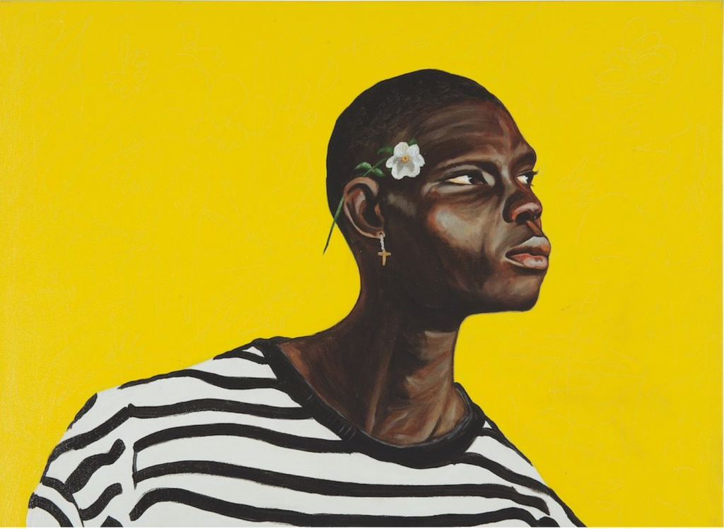 Otis Kwame Kye Quaicoe, Black Stripes on White (detail), 2019.