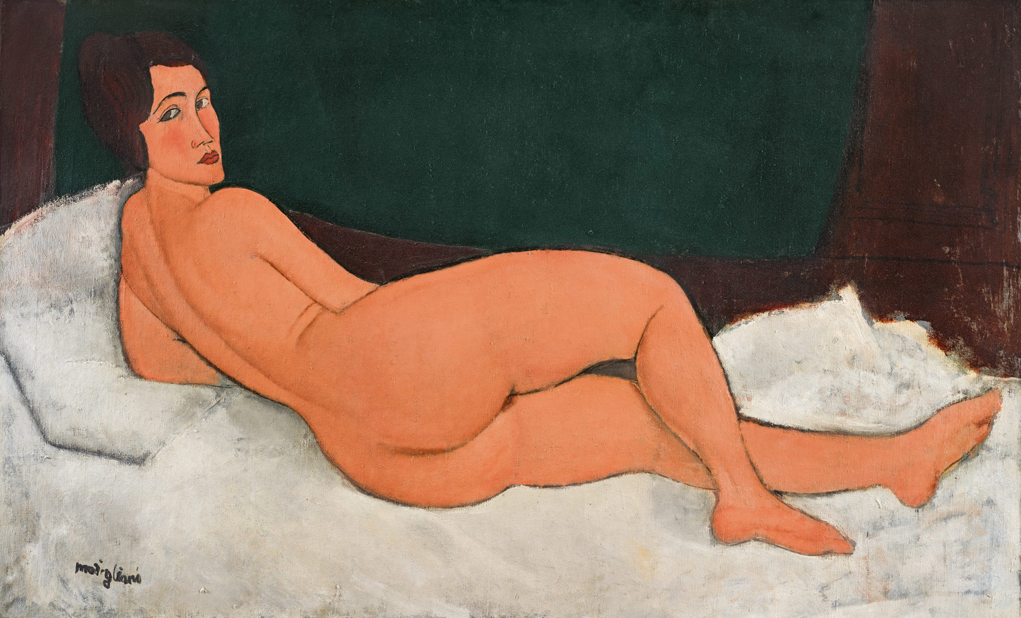 Amedeo Modigliani (1884-1920) Reclining Nude (on her left side) (1917)