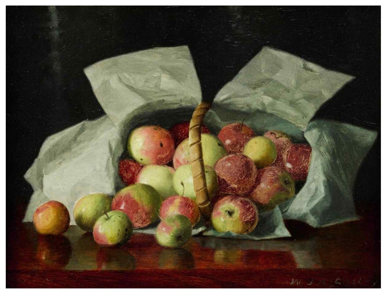 William Joseph McCloskey (1859-1941) 《Lady apples in overturned basket》