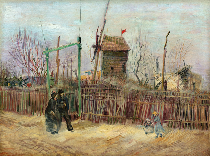 梵高 (1853-1890) Scène de rue à Montmartre (Impasse des Deux Frères et le Moulin à Poivre) (1887) 油彩/帆布, 46.1 x 61.3cm